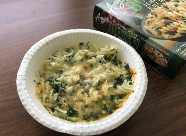 amy's cheese and kale bake in a bowl 