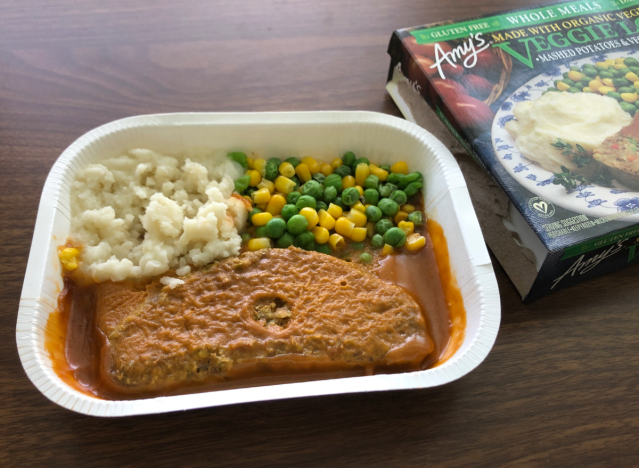 amy's veggie loaf in a tray 