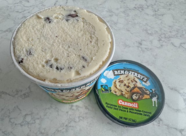 A pint of Ben & Jerry's Cannoli ice cream