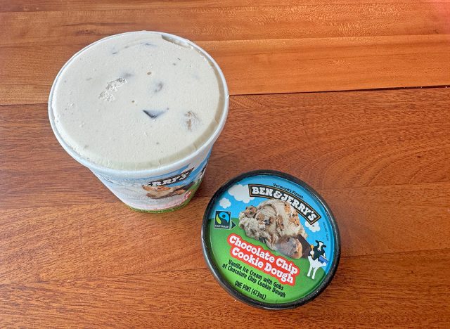 A pint of Ben & Jerry's Chocolate Chip Cookie Dough ice cream