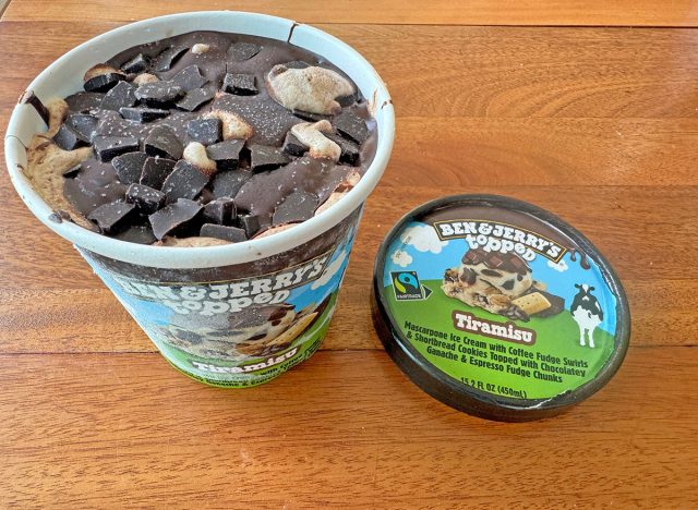 A pint of Ben & Jerry's Tiramisu Topped ice cream