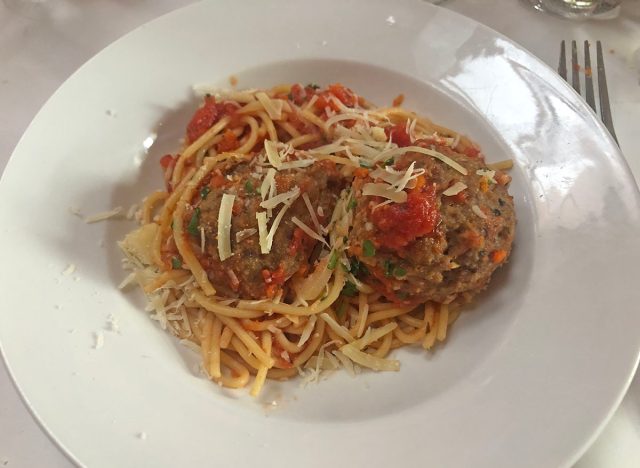 Spaghetti and meatballs dish from Bravo!