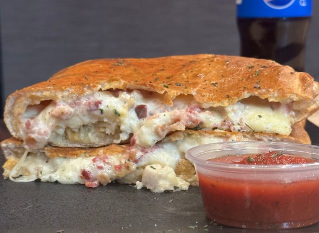 CBR Zone calzone, made with chicken, bacon and ranch dressing, at D.P. Dough