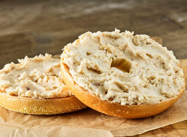 Einstein Bros. bagel with cream cheese