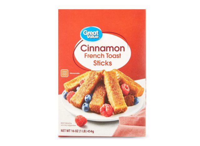 box of Great Value Cinnamon French Toast Sticks