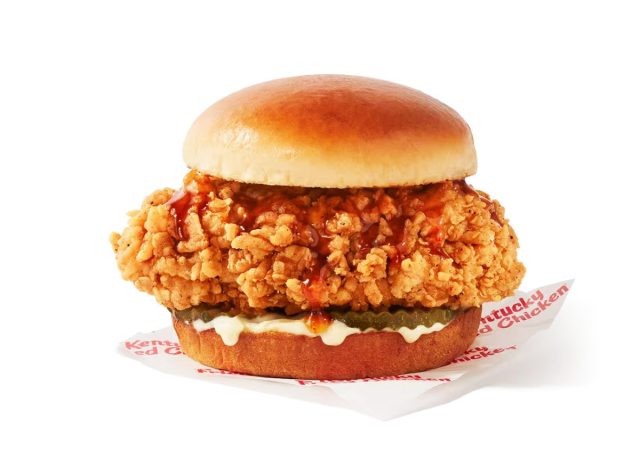 KFC chicken sandwich with gravy