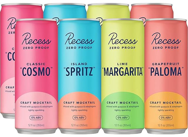 A variety of Recess brand canned mocktails 