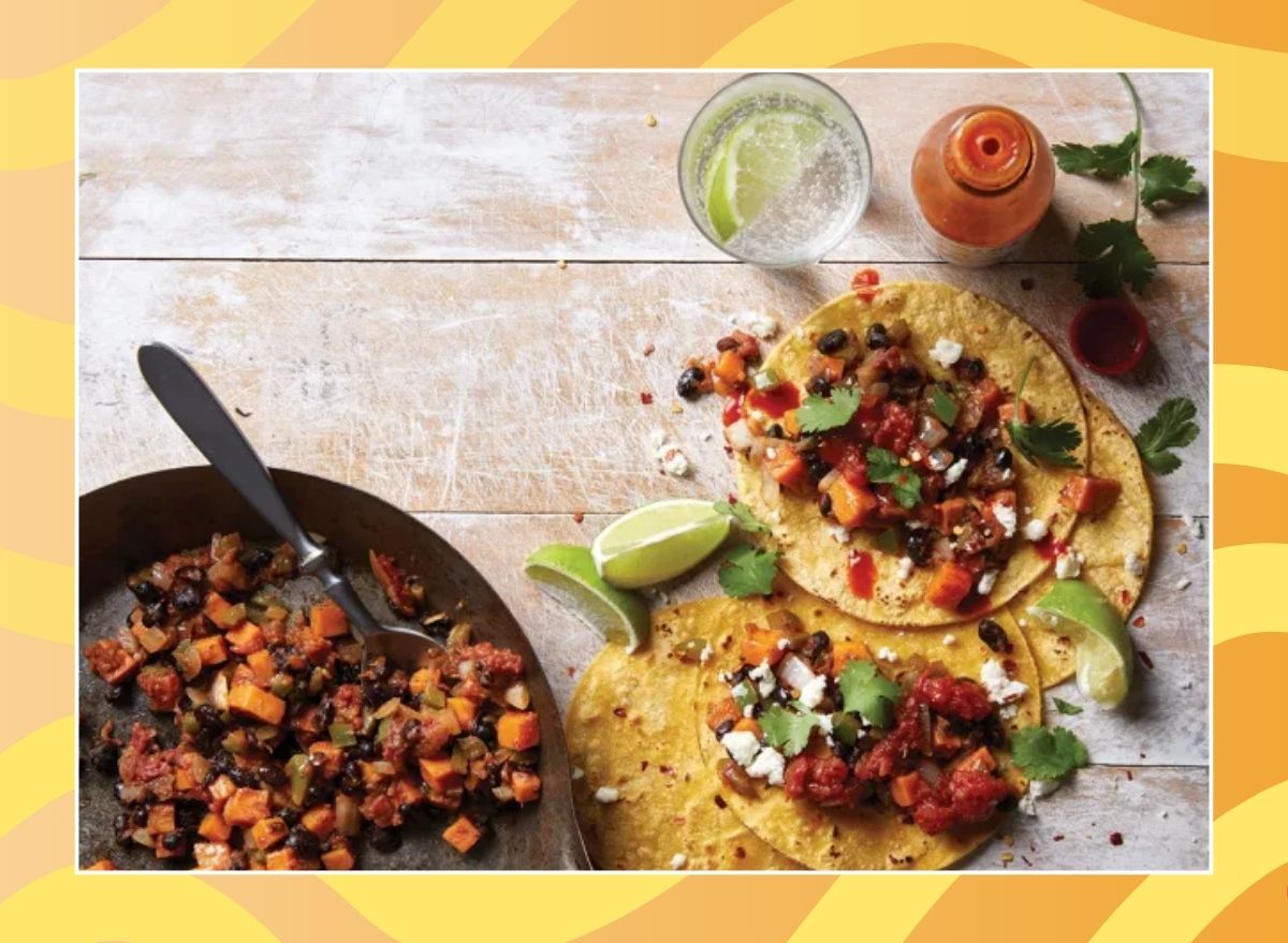 sweet potato tacos on a table