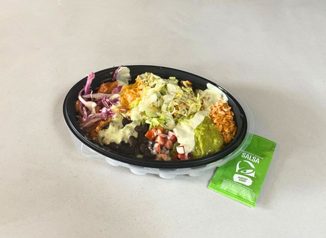 Taco Bell Cantina Bowl on a countertop