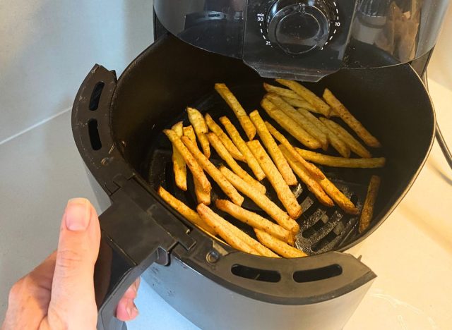 fries inside air fryer basket