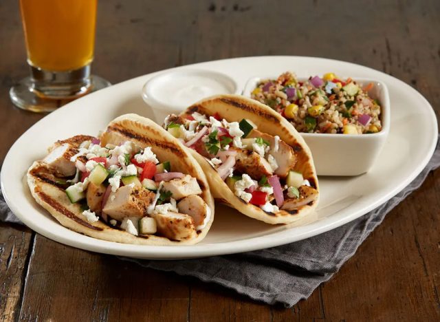 BJ's Restaurants Enlightened Mediterranean Chicken Pita Tacos