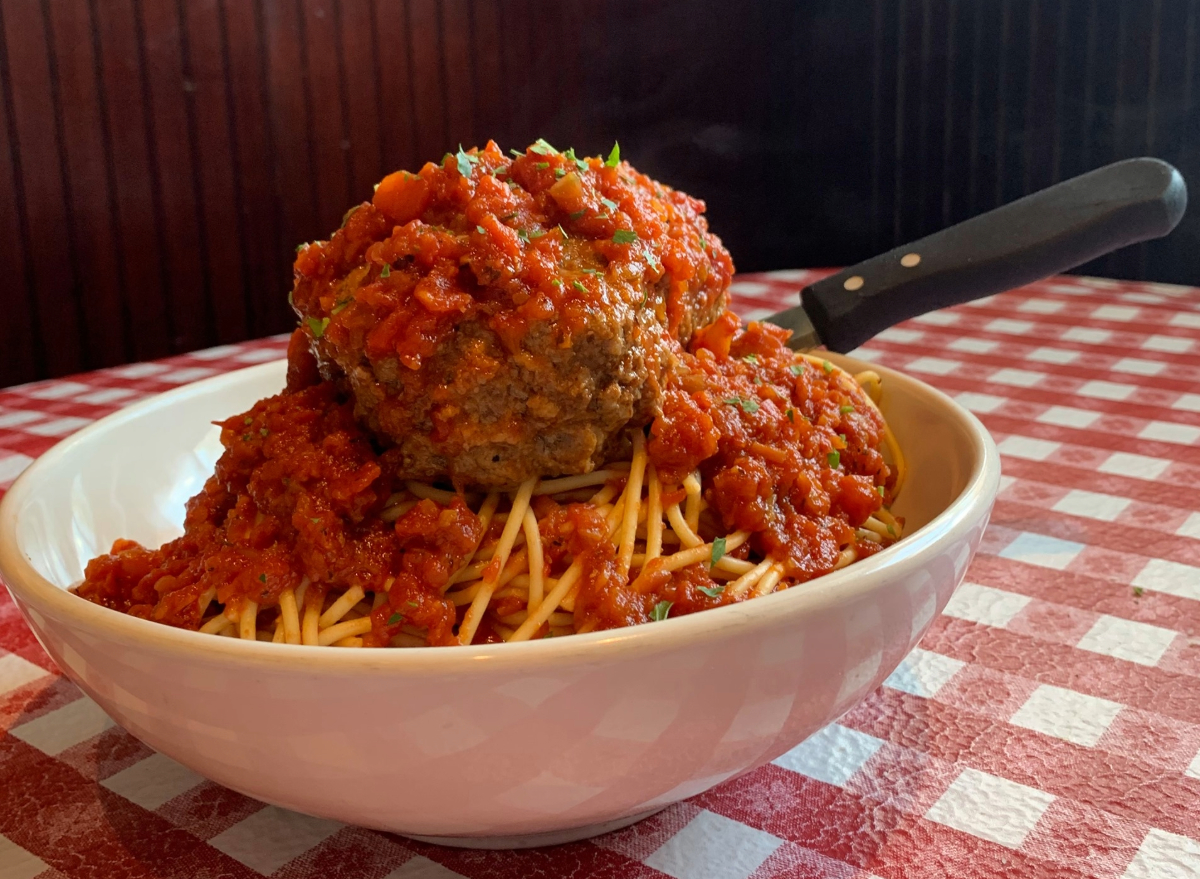 buca di beppo meatball and spaghetti