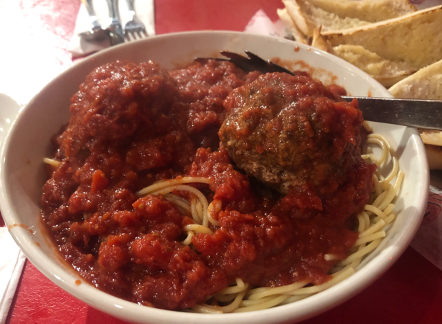 buca di beppo spaghetti and meatballs