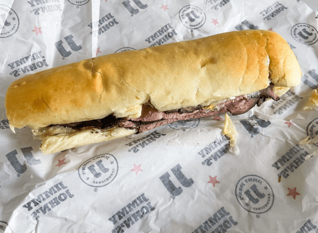 Roast beef sub from Jimmy Johns