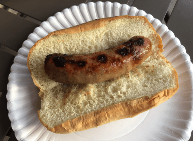 johnsonville brat on a plate 