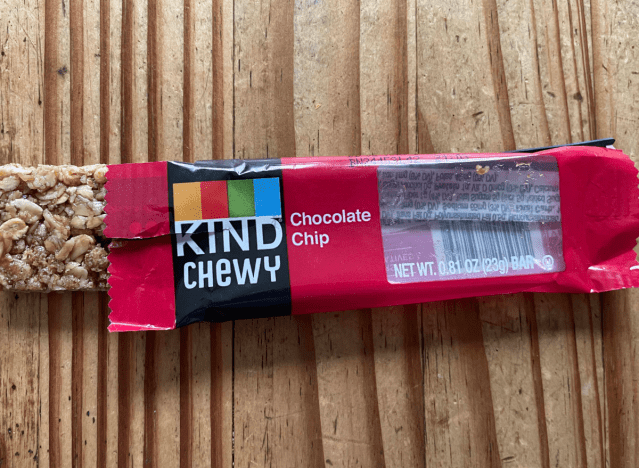 kind granola bar open on table