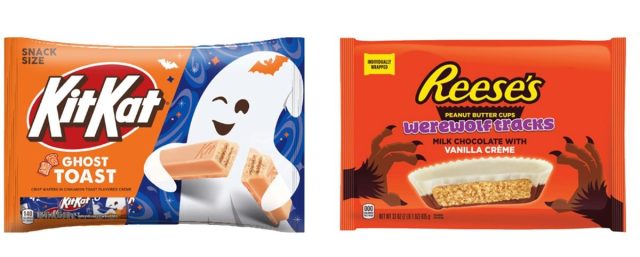 kit kat ghost toast and reese's peanut butter cups werewolf tracks