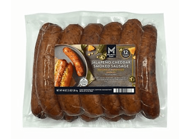 members mark jalapeno cheddar smoked sausage package