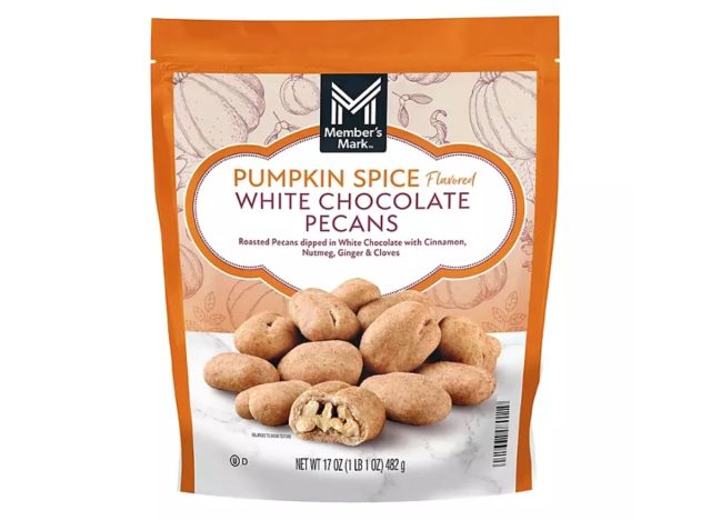 member's mark pumpkin spice flavored white chocolate pecans