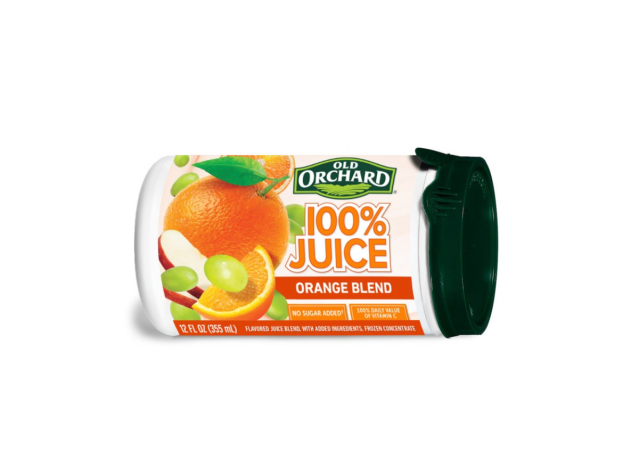 a can of frozen old orchard orange juice blend