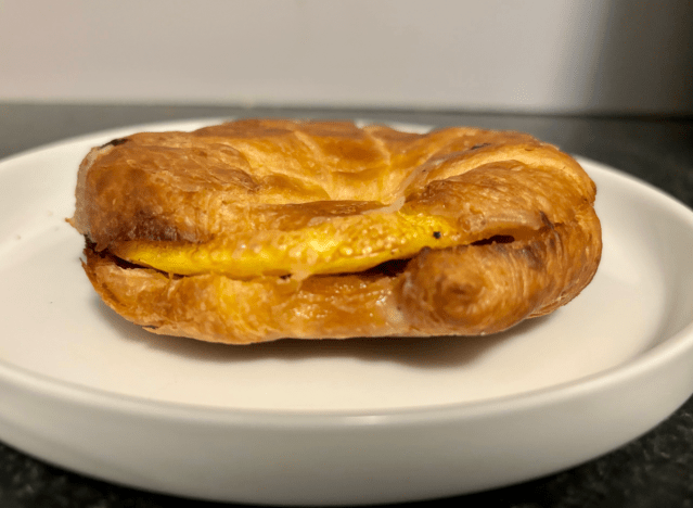 panera breakfast sandwich on a plate 