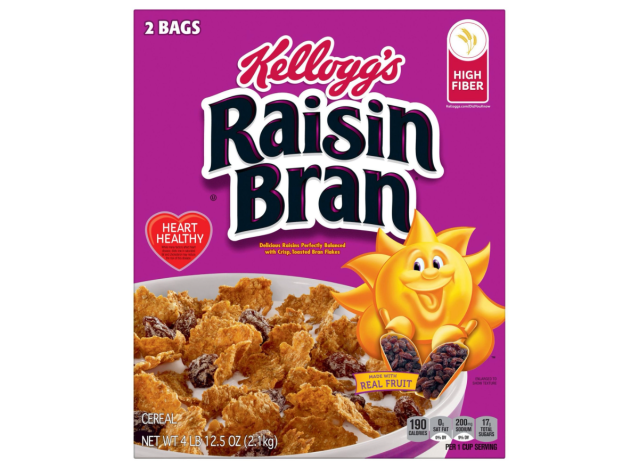 raisin bran box with two bags