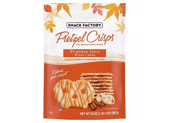 snack factory pumpkin spice white creme pretzel crisps