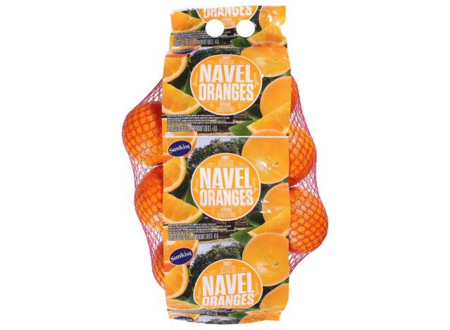 a bag of sunkist navel oranges