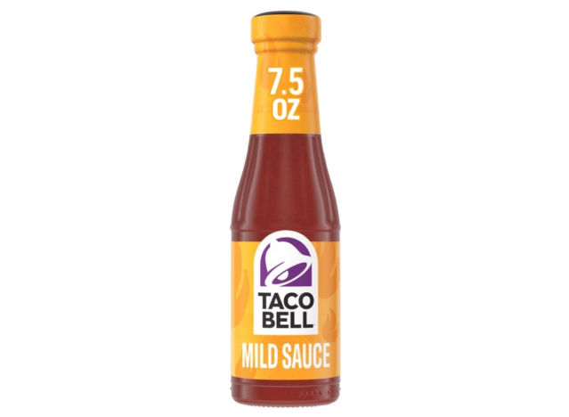 a bottle of taco bell mild sauce