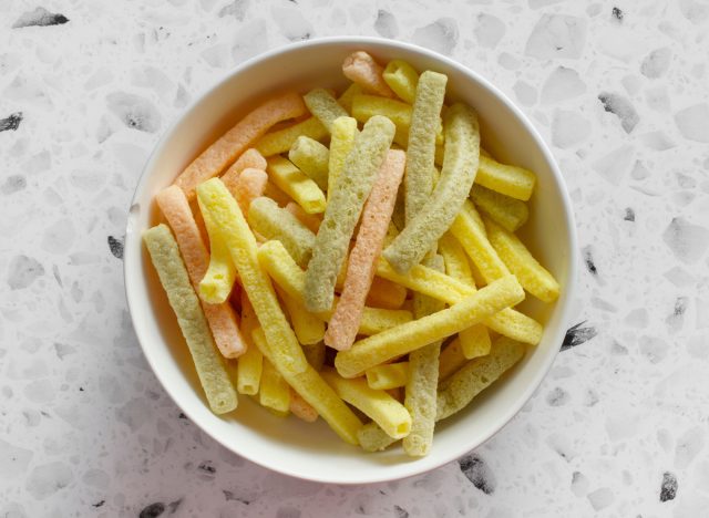 bowl of veggie straws