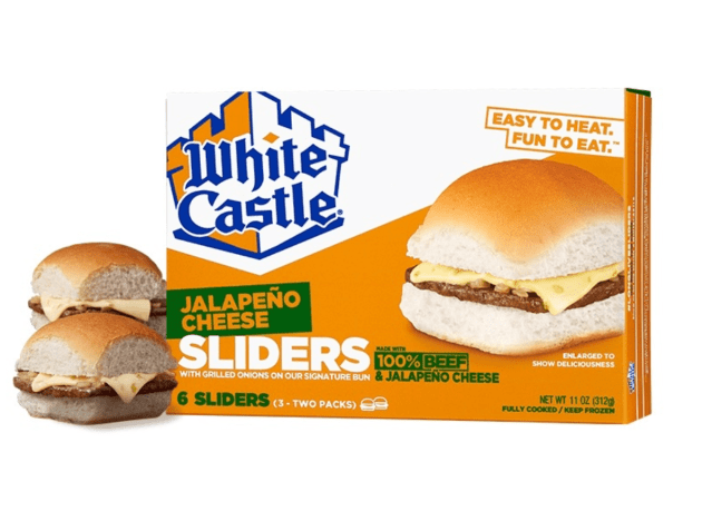 a box of frozen white castle jalapeno sliders