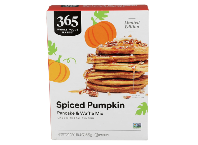 a box of pumpkin spice pancake and waffle mix