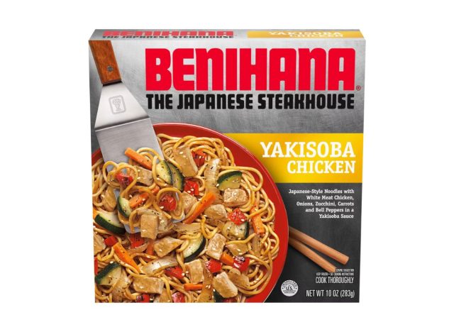 Benihana Yakisoba Chicken Frozen Meal on a white background