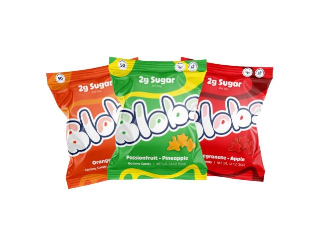 three bags of Blobs gummy candy