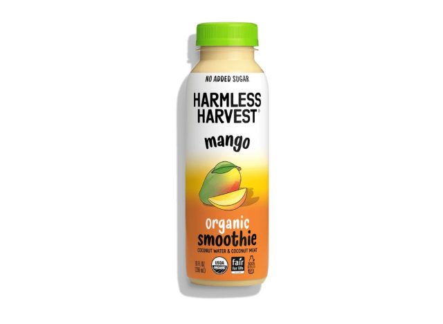 bottle of Harmless Harvest Mango Organic Smoothie