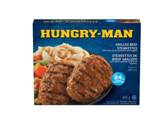 box of Hungry Man Grilled Beef Steakettes