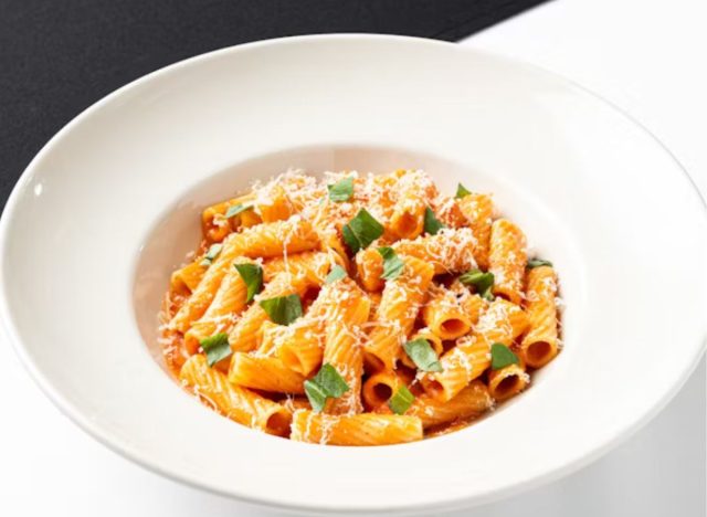 Maggiano's Rigatoni alla Vodka in a bowl on a table