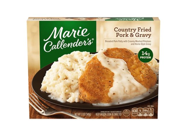 box of Marie Callender's Country Fried Pork & Gravy