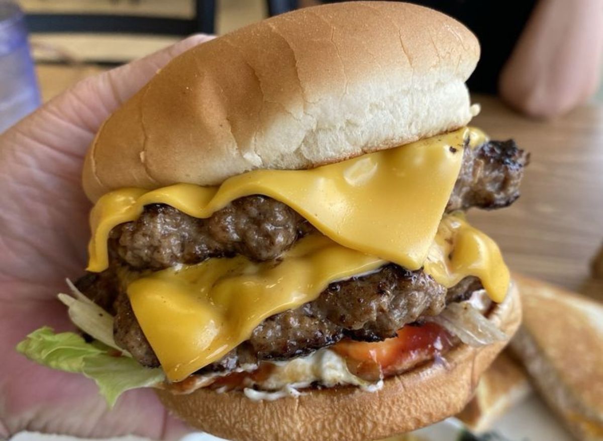 Shige's Saimin Stand cheeseburger