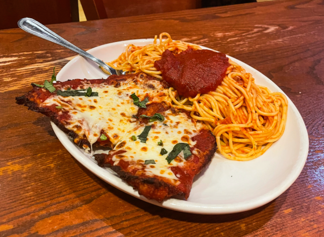 chicken parm dinner at bertuccis