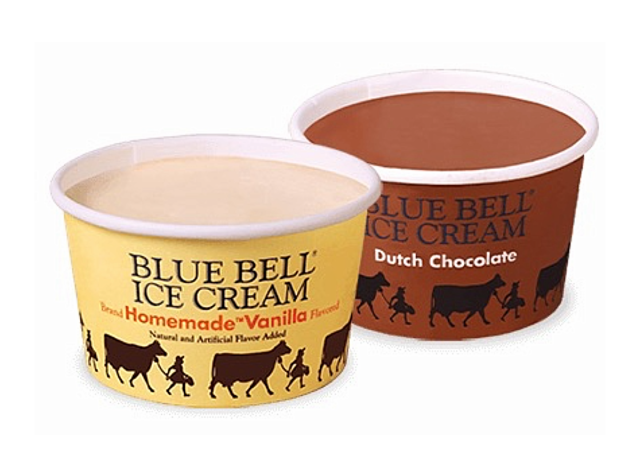 blue bell chocolate and vanilla ice cream cups