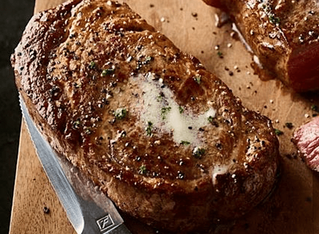 fleming's dry aged ribeye with melted butter