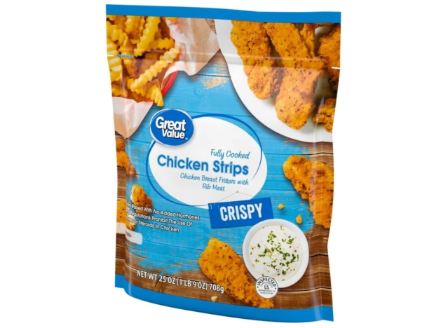 a bag of chicken strips