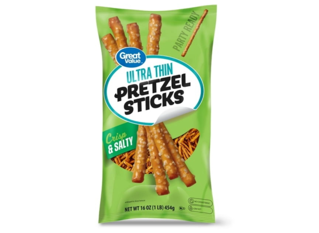 a bag of great value pretzel sticks