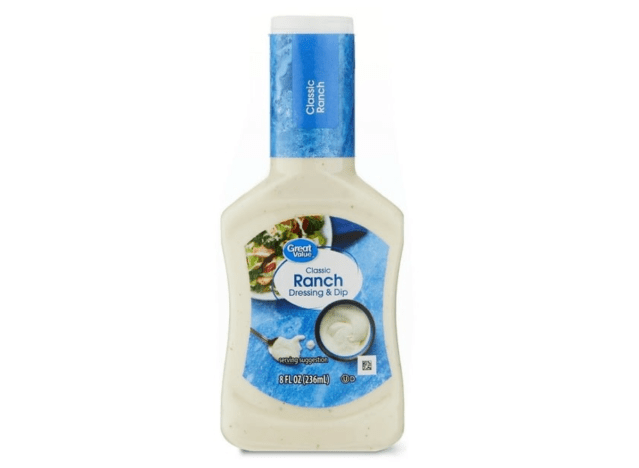 a bottle of great value ranch dressing