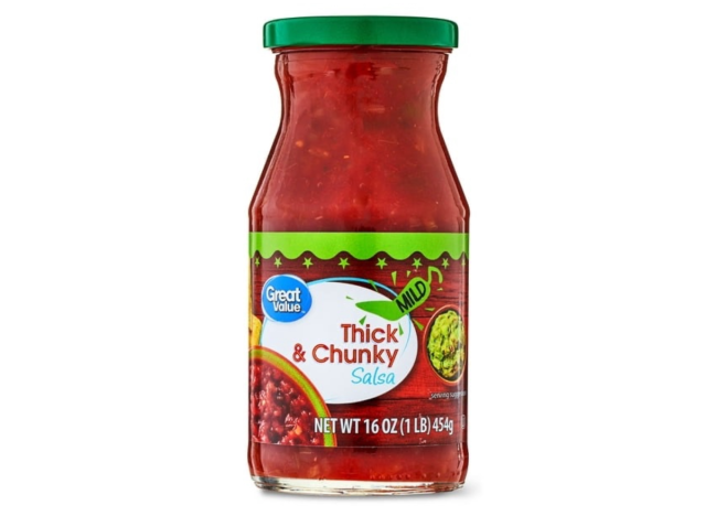 a jar of great value salsa