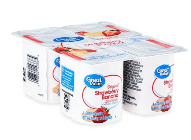 a 6 pack of great value yogurt