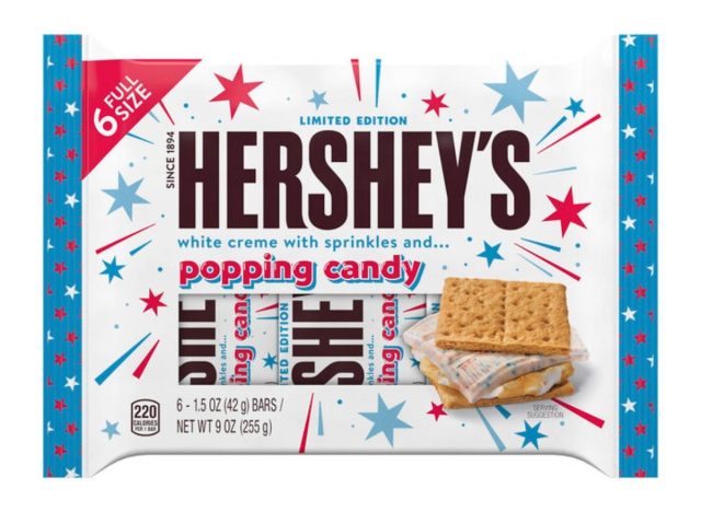 hershey's white creme bar with sprinkles and popping candy