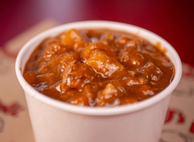 a cup of beef stew from j's deli