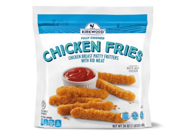 a bag of frozen kirkwood chicken fries